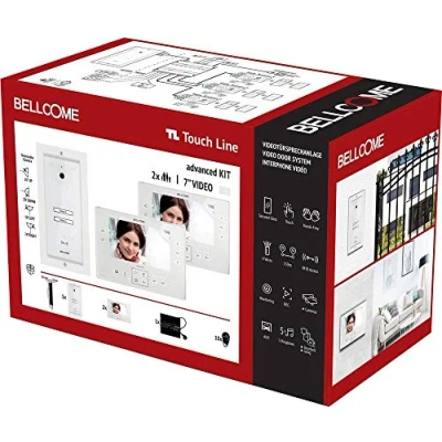 Immagine di Bellcome VKA.P2F3.T7S9.BLW04 Videocitofono con cavo, set completo, 14 pezzi, bianco