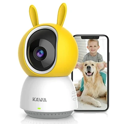 Immagine di KAWA Baby Monitor, 2K Telecamera di sicurezza interna, 2.4G WiFi 360 telecamere IP per la domestica, Pet Camera, 2 Way Audio, Visione notturna, Rilevamento movimento, Cloud/TF Card Memo