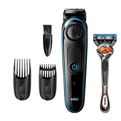 Immagine di Braun BT3240 Regolabarba Uomo, Rifinitore e Tagliacapelli con Lame Affilate di Lunga Durata 39 Impostazioni Lunghezza, Nero/Blu