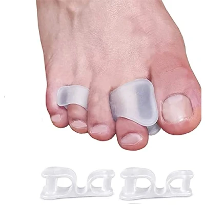 Immagine di Correttore per alluce Separatori dita dei piedi Barelle Distanziatori, separadita raddrizzatore valgo fascite plantare Borsite sovrapposte a martello Dolore al piede 4 Pezzi