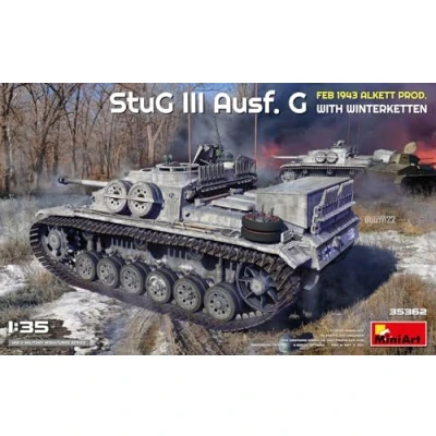 Immagine di Miniart Winter 35362 StuG III Ausf. G Feb 1943 Alkett Prod. with Winterketten, Scala 1:35, Model Kit, Modello in Plastica da Montare, Modellismo, Colore Modellato, MA35362