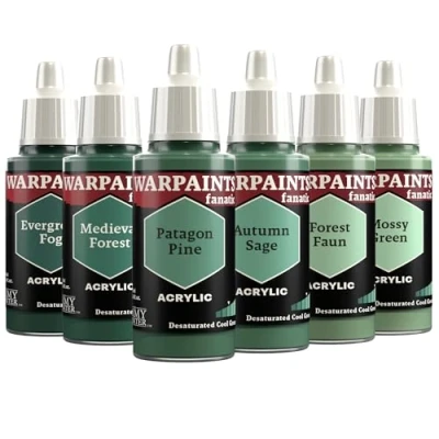 Immagine di The Army Painter, Warpaints Fanatic Flexible Triad: Desaturated Cool Greens, 6x18 ml Colori Acrilici modellismo per Miniature Dnd e Warhammer 40k