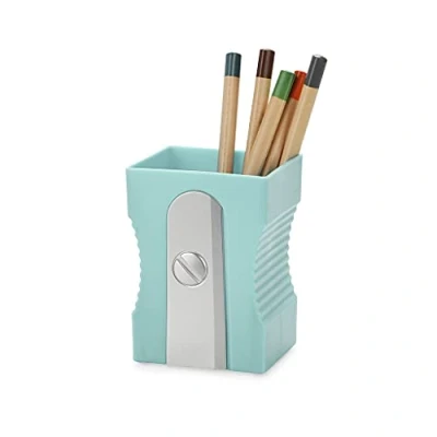 Immagine di Balvi Porta matite Sharpener Colore Turchese Piatto Originale per e temperamatite a Forma di d