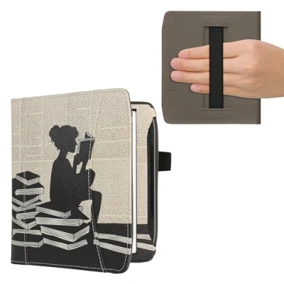 Immagine di kwmobile Flip Cover Protettiva compatibile con Pocketbook Era/Era Color copertina Antigraffio per eReader Portacarte e Fascia Prensile in Pelle PU