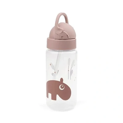 Immagine di Done by Deer Borraccia con cannuccia Ozzo rosa, 350 ml, e inserto di riserva, diametro 6,5 x altezza 20 cm, 100% PP, boccaglio: silicone, entrambi in qualità alimentare