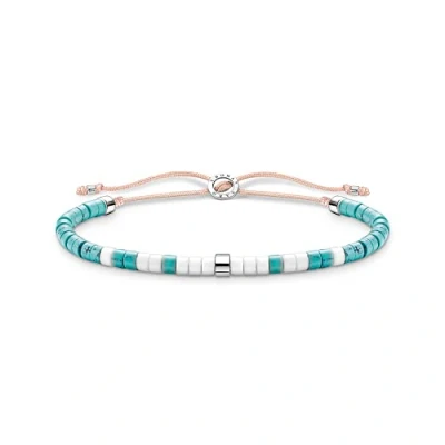 Immagine di THOMAS SABO Bracciale con pietre turchesi in Argento sterling 925 A2062 058 7, Eine Grösse, Nylon, Nessuna pietra preziosa