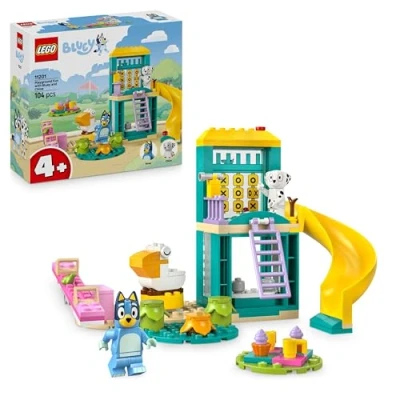 Immagine di LEGO Bluey: Parco Giochi con Bluey e Chloe Gioco per Bambine Bambini da 4 Anni 2 Minifigure, Saliscendi, Scivolo, Struttura Arrampicata 3 Piante Regalo i Fan della Serie TV 11201