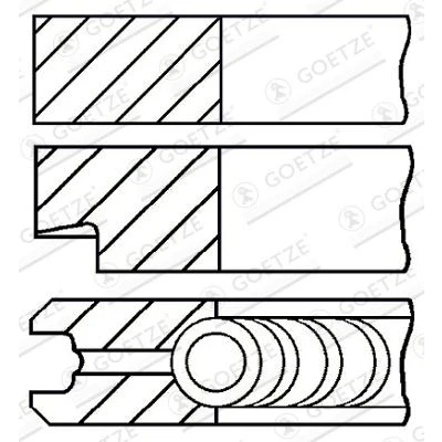 Immagine di GOETZE ENGINE 08 137600 00 Kit Fasce Elastiche 69,6 FIAT: Panda II Hatchback, Punto Evo Grande OPEL: Meriva A