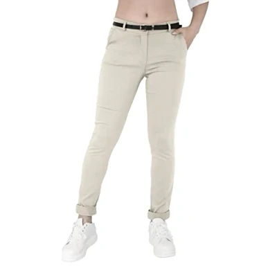 Immagine di JOPHY &amp; CO. Pantalone Elasticizzato Donna Chino con Cintura (cod. 3008) (Beige, 3XL)