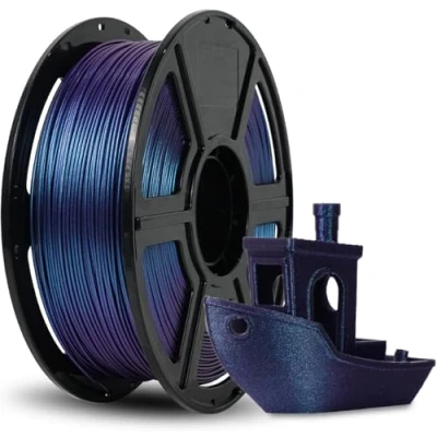 Immagine di FLASHFORGE Filamento per stampante 3D Camaleonte PLA cambia colore 1,75 mm, con la luce e gli angoli, bobina da 1 kg (2,2 libbre), dimensioni precise +/ 0,02mm (Nebula Purple)