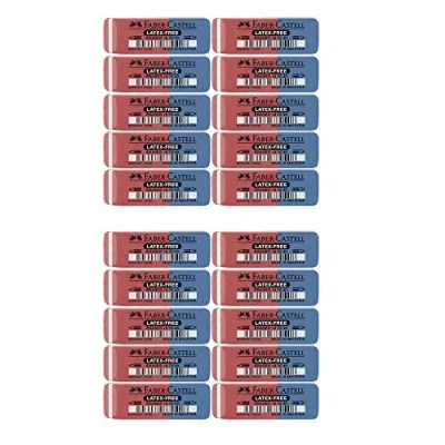 Immagine di Faber Castell 187040 Gomma per cancellare senza lattice, inchiostro/piombo, 7070 40 (20 pezzi)