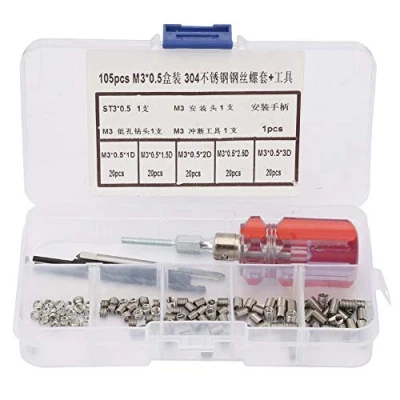 Immagine di Set di inserti per filettati in acciaio inossidabile tipo Helicoil 105 pezzi(M3*0.5)