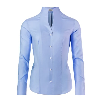 Immagine di Vincenzo Boretti Leicht Tailliert SOFT Oxford Kelchkragen Camicia, Donna, Taglia: 38, Hellblau