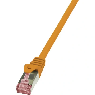 Immagine di LogiLink CQ2078S RJ45 cavo di rete, patch CAT 6 S/FTP 5.00 m Arancione Ritardante fiamma, con protezione 1 pz.