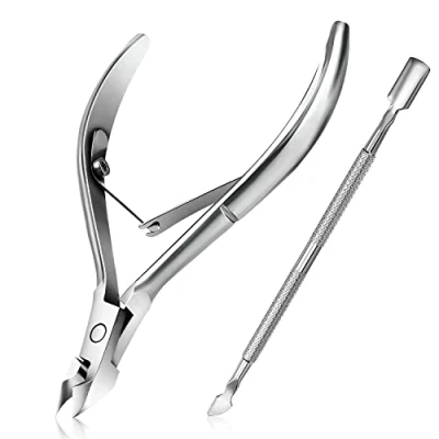 Immagine di Easkep Tagliacuticole per Cuticole, Professionale in Acciaio Inox, Unghie e dei Piedi (Argento)