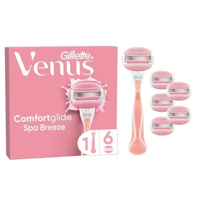 Immagine di Gillette Venus Comfortglide RASOIO DONNA Spa Breeze, 1 Manico e 6 LAMETTE (da 3 Lame), per una Rasatura Fluida Profonda Duratura, idea regalo