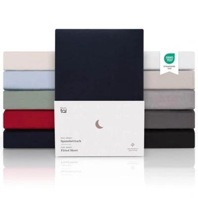 Immagine di Blumtal Lenzuolo con Angoli una piazza e mezza 140x200 in Cotone 150g/m² Lenzuola letto Sotto altezza materasso 25cm blu mare