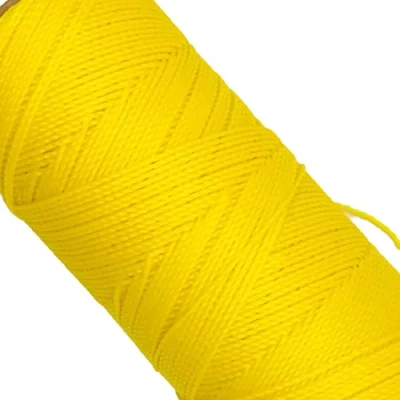 Immagine di Linhasita, rocchetto di filo cerato, Linhasita 100 g, 170 m, 1 mm spessore, in poliestere, macramè, 30 colori. metros / gr Giallo limone