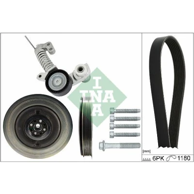 Immagine di INA 529 0374 21 Kit cinghie Poly V Controllare corsa libera generatore ed ev. sostituire VOLVO: XC60 I, V40 Hatchback, V60 I