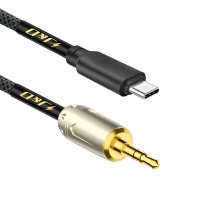 Immagine di J&amp;D Cavo Audio USB C a 3.5mm, Tipo Intrecciato per Auto Aux Compatibile con iPhone 15/15 Plus/15 Pro/15 Pro Max, 1m