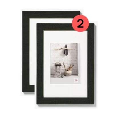 Immagine di walther design Home HO030BD Cornice portafoto in legno, confezione da 2 pezzi, 20 x 30 cm, colore nero