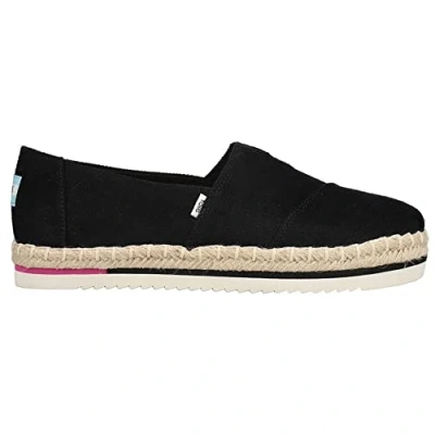 Immagine di TOMS Alpargata Platform Rope, Piattaforma Donna, Black Heavy Twill, 40 EU