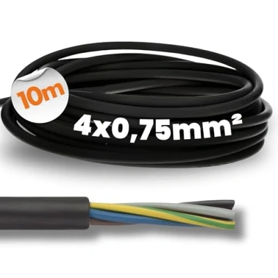 Immagine di 10 m Lapp 16002583 H05RN F 4x0,75 mm² cavo in gomma flessibile I resistente ai raggi UV agli oli 4G0,75 nero con conduttore di protezione per utensili manuali e decorazione elettrodi