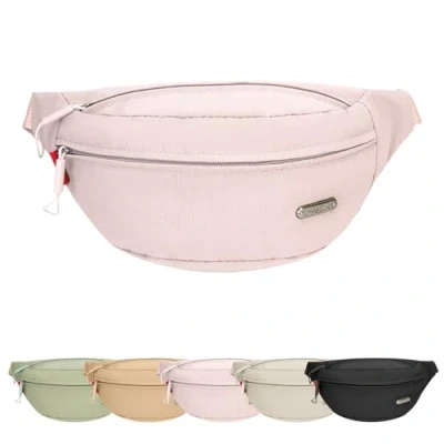 Immagine di Mayoii marsupio leggero per viaggi, sport, escursionismo, elegante da donna e uomo, resistente all&#039;acqua, cintura regolabile in vita, rosa, Taglia unica, moderno