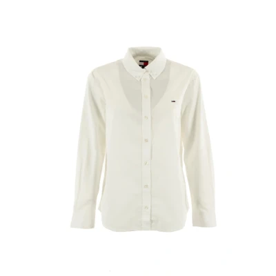 Immagine di Tommy Jeans Tjw Reg Pinstripe Poplin Shirt Dw0Dw20290, Camicia a Maniche Lunghe, Donna, Bianco (Ecru), XL