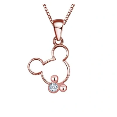 Immagine di Kaguyo Collana in Argento da Donna con Ciondolo a Forma di Topo Sterling 925 Placcato Oro Rosa per Donne, Ragazze e Bambini Regalo Compleanno