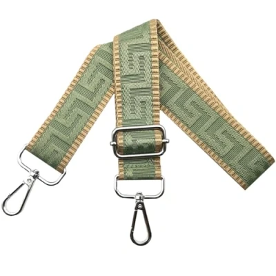 Immagine di Tracolla Regolabile per Borsa Donna Colorate Cinghia a Spalla di Ricambio Larga 3.8cm con Argento Moschettoni, Borsette, Crossbody, Matcha Verde