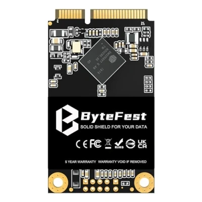 Immagine di ByteFest SSD 64GB mSATA Mini SATA III 6Gb/s Unità a Stato Solido Interno(30x50mm), 3D NAND, Aggiornamento dello spazio di archiviazione per laptop e desktop