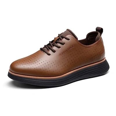 Immagine di Bruno Marc Scarpe Uomo Eleganti Classiche da Ginnastica Stringate Derby Oxford la Tomaia in PU,Size 46,Marrone,SBOX2318M