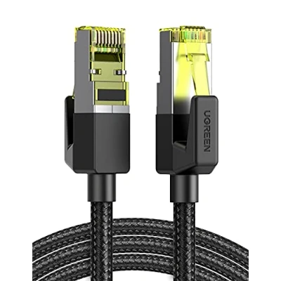 Immagine di UGREEN Cavo Ethernet Nylon Cat 7 ad Alta Velocità 10 Gbps 600 MHz/s, LAN, di Rete per PS5, PS4, TV Box, PC, Switch, Modem, Router, Compatibile con 5/5e/6/6a, 5 Metri