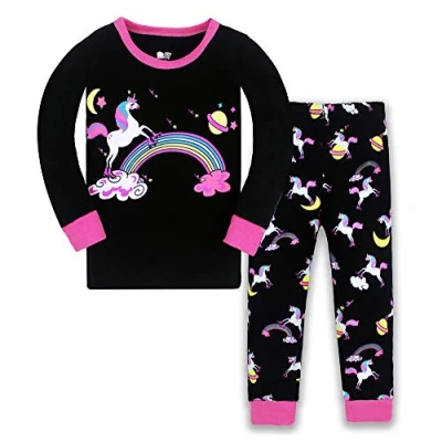 Immagine di Bambine e Ragazze Natale Pigiami Unicorno Sleepwears Pigiama Due Pezzi Maniche Lunghe Set di Indumenti da Notte per Bambino Piccolo Taglia 4 5 Anni 5T Regalo del Ringraziamento