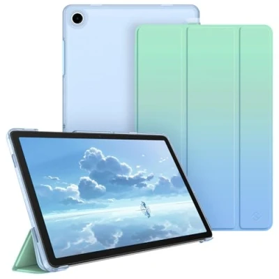 Immagine di FINTIE Custodia per Samsung Galaxy Tab A9+ 11 Pollici 2023, Sottile Leggero Case Posteriore Opaca Traslucida Cover con Auto Sveglia/Sonno A9 Plus (SM X210/X216/X218), Seaside Ombre