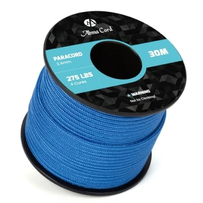 Immagine di Abma Cord 30M Paracord 275 Nylon Corda 2,4 mm da Paracadute a 4 Fili Cavo di Sopravvivenza, Militare, Multiuso Max. 125kg (275lbs) Blu Scuro