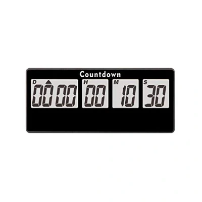 Immagine di NInE ROnG Pensionamento Timer 9.999 Giorni Orologio Digitale per il Conto Alla Rovescia Forti Allarmi,Cronometro ad Adsorbimento con Magnete a Batteria Sostituibile (nero)