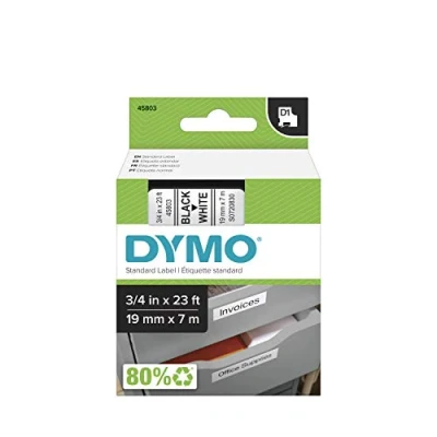 Immagine di CINTA ROTULADORA AUTOADHESIVA DYMO D1 19MM X 7 METROS DE LONGITUD PARA ROTULADORAS LABEL MANAGER, NEGRO SOBRE BLANCO