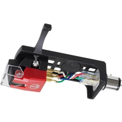 Immagine di Audio Technica VM540ML/H Dual Moving Magnet Phono Cartridge/Headshell Combo Kit (Black/Red)