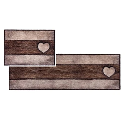 Immagine di Astra tappeto soffice e morbido Pure &amp; Soft tappetino antisporco per interni zerbino resistente cuore di legno marrone sabbia 50x70 50x150 cm