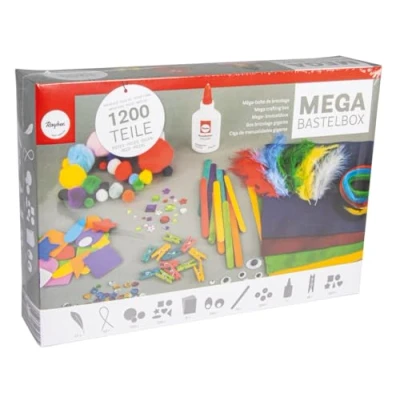Immagine di Rayher 69082000 Kit per lavoretti creativi, set bricolage, diversi materiali, Multicolore, 1200 pz., 32x22x7 cm