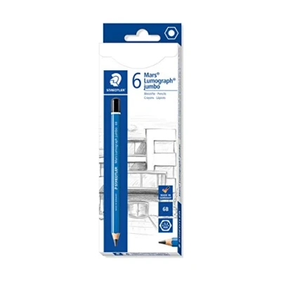 Immagine di Staedtler Mars lumograph Jumbo 100J Matita grafite Gros modulo 6B, 6 Pezzi