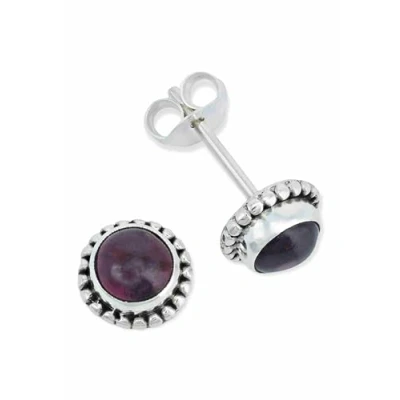 Immagine di Orecchini a perno argento 925 con pietre preziose granato pietra rossa in sterling da donna vero (MOS 025 52)