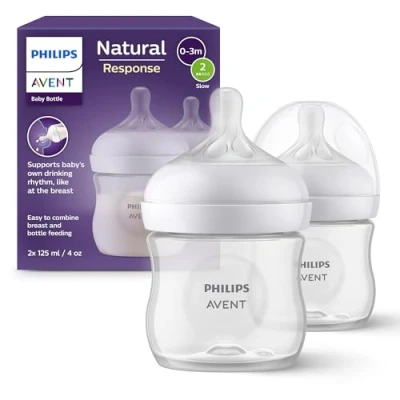 Immagine di Philips Avent biberon Natural Response 2 da 125 ml per neonati e bambini di pochi mesi, senza BPA (modello SCY900/02)