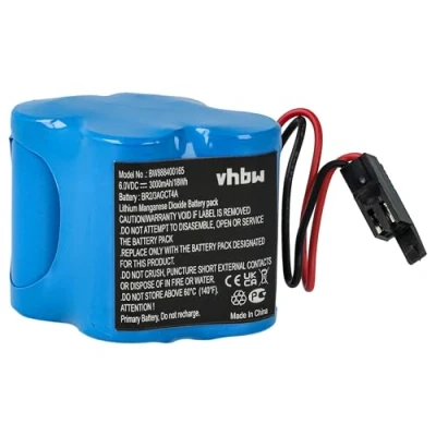 Immagine di vhbw batteria sostituisce A06B 6114 K504, A98L 0031 0025, BR 2/3AGCT4A, CL 25A per controlli industriali (3000mAh, 6V, Li MnO2)