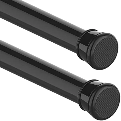 Immagine di Bastone Tenda Doccia Estensibile Asta a Pressione, Fissaggio Senza Trapano né Viti, Lunghezza 65 85cm(2 Pezzi), Diametro 25mm, Nero