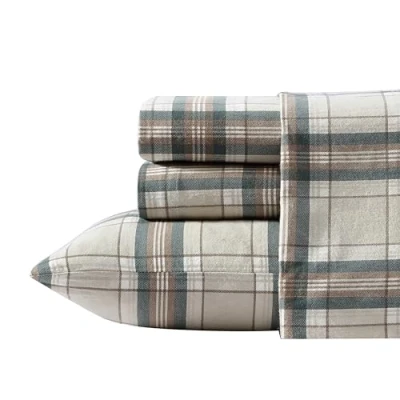 Immagine di Eddie Bauer Biancheria da Letto in Flanella di Cotone Caldo e Traspirante con Tasche Profonde, Spazzolata per Una Maggiore Morbidezza, Accogliente Decorazione la casa, certificata Oeko Tex, Plaid