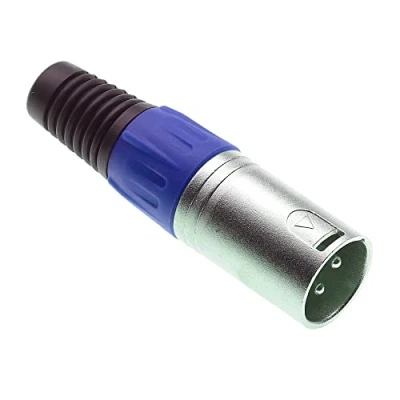 Immagine di Keple Spina XLR A 3 Poli, Blu Jack Audio Microfonica Maschio DMX, Adattatore Nichelato, Connettore Di Costruzione Metallica Con Alloggiamento In Plastica