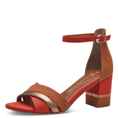 Immagine di MARCO TOZZI Sandali Donna con Tacco Cinturino Regolabile Estivi, Arancione (Terracotta Com), 37 EU